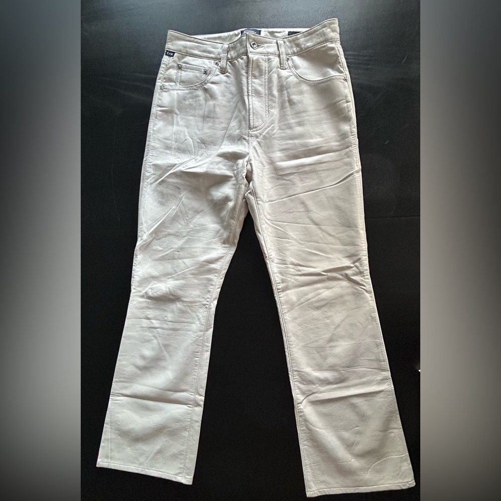 Citizens Of Humanity Isola Ivory Leather Cropped Pants